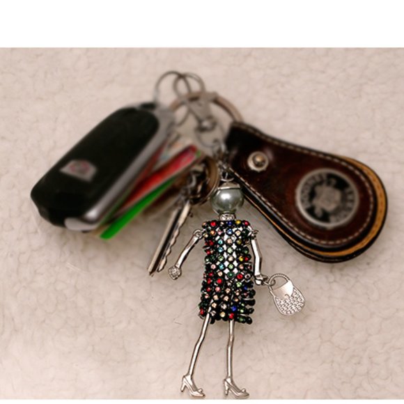 HI-FASHION Fancy Girl Rhinestone Keychain or Handbag Accessory - Picture 4 of 5